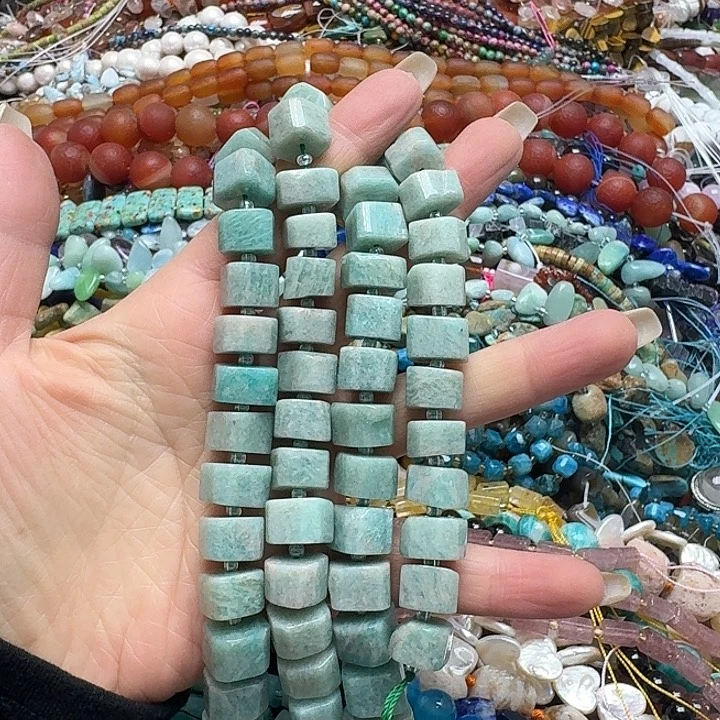 玛瑙/玉髓未镶嵌珠宝半成品一条12m天河石