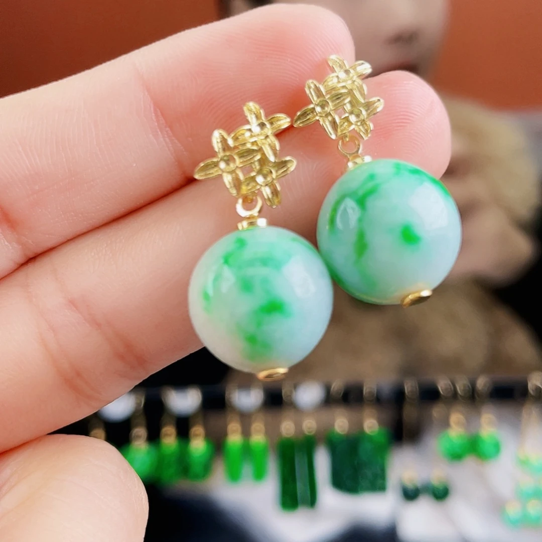 翡翠未镶嵌耳饰饰品