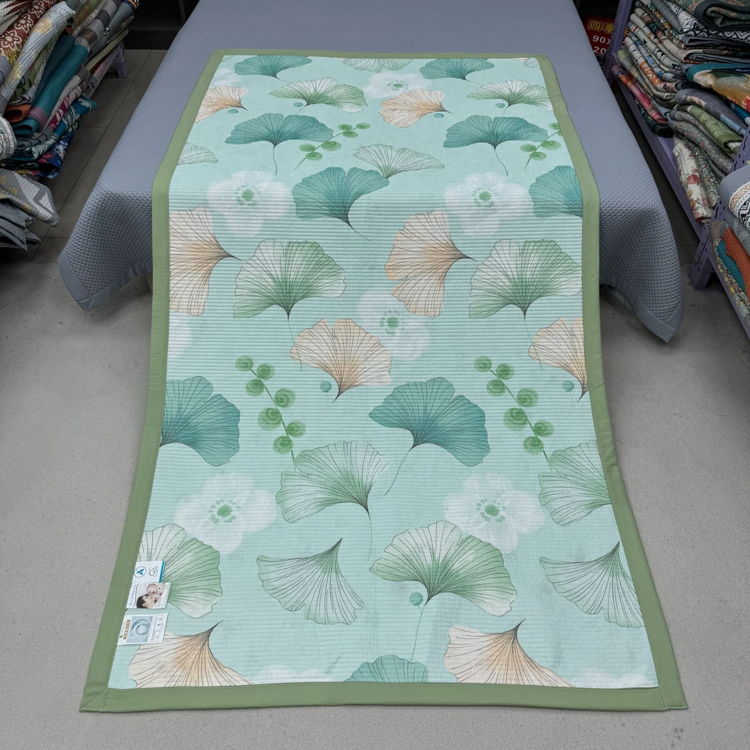 清新银杏叶120*220凉席天丝凉感床盖加厚软席沙发垫学生宿舍床垫