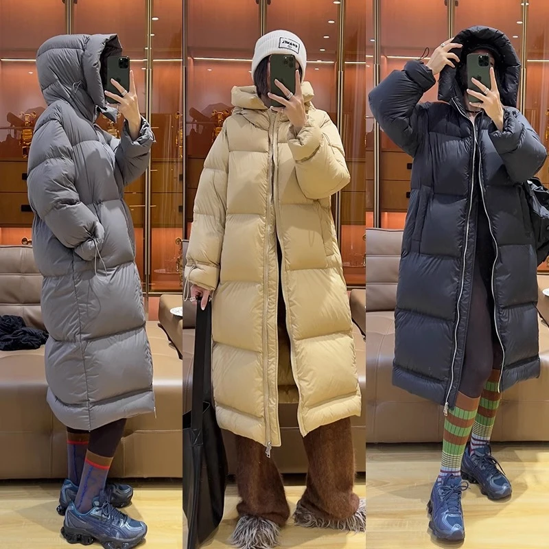 【情姐专属】新国标90%C6617-超轻羽绒服女长款加厚连帽外套