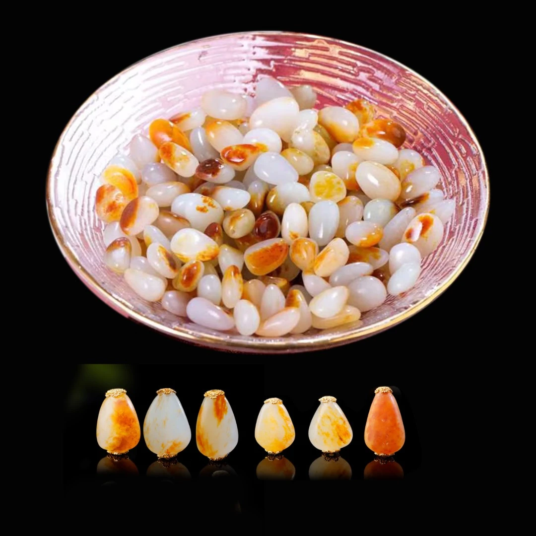 18K金和田玉单珠（多样性发其一）