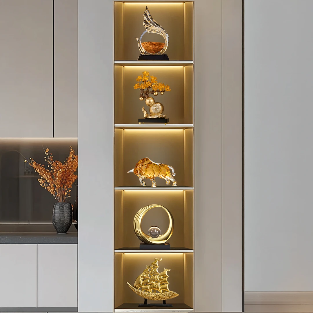 2025新款酒柜电视柜装饰品摆件轻奢高档客厅现代办公室展示柜套装