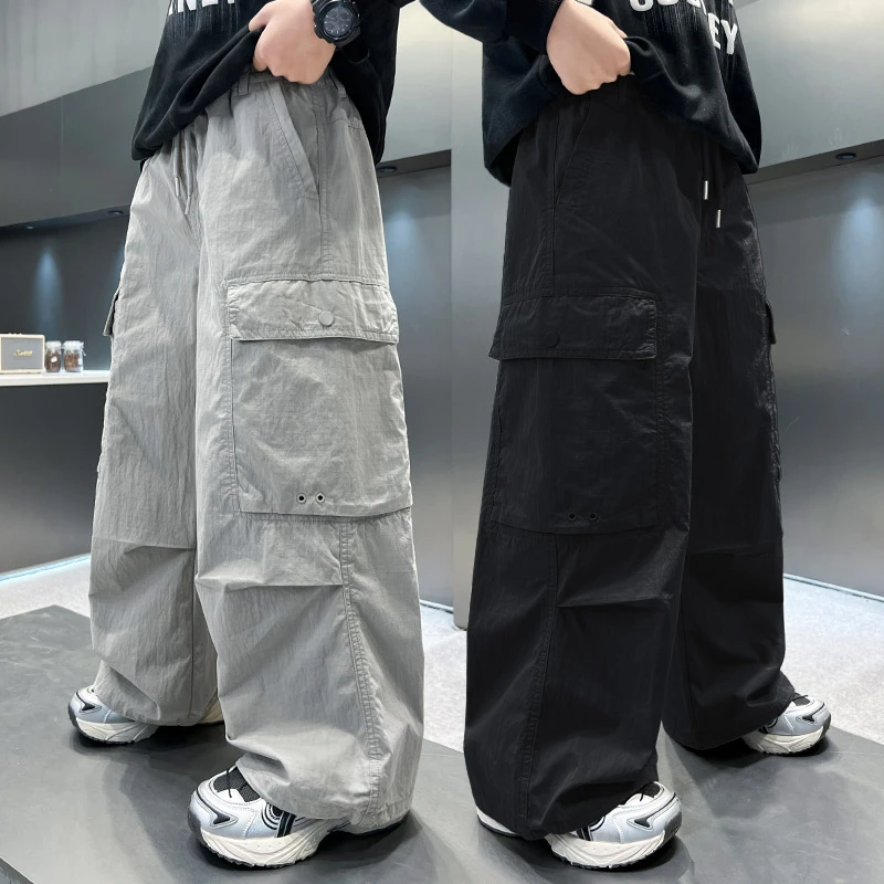 男童直筒工装裤春秋2025中大童休闲韩版长裤洋气儿童裤子潮流运动