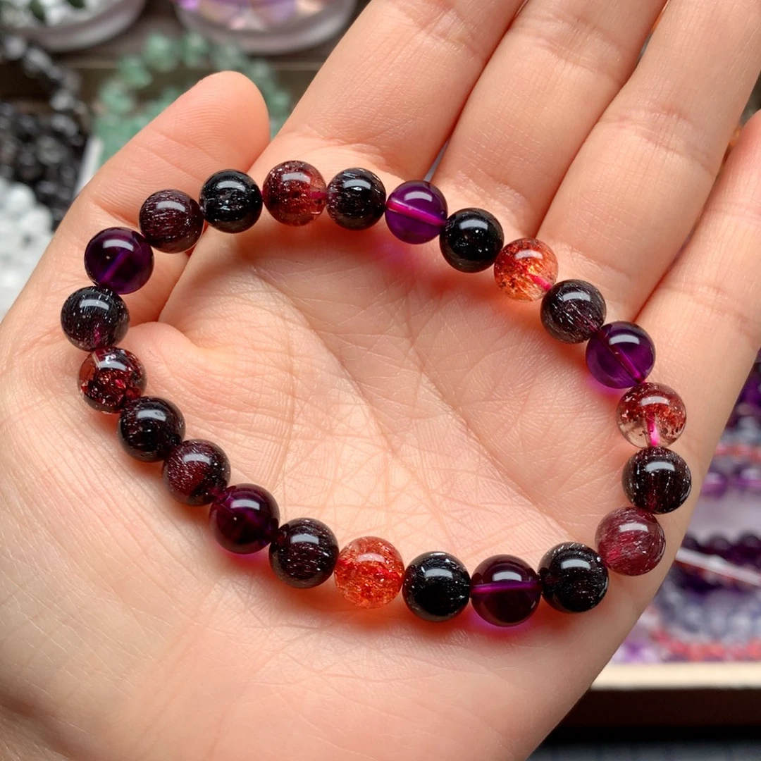 未镶嵌手链水晶黑加仑超七8