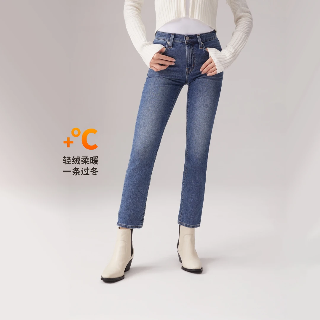 Levi's李维斯冬暖系列女士724高腰修身直筒显瘦牛仔裤18883-0337