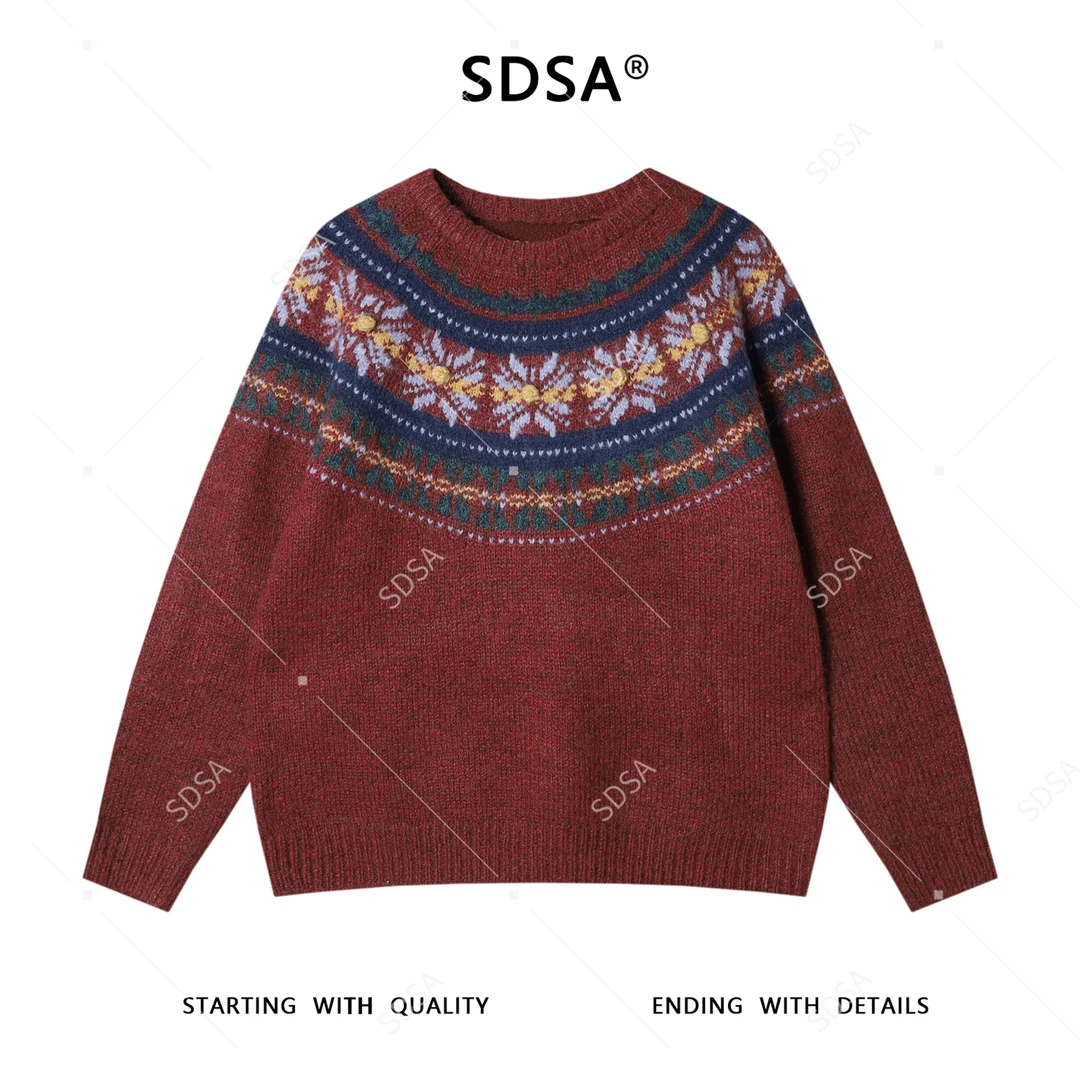 SDSA男士秋冬新款痞帅男装复古慵懒风针织衫毛衣百搭宽松高级感