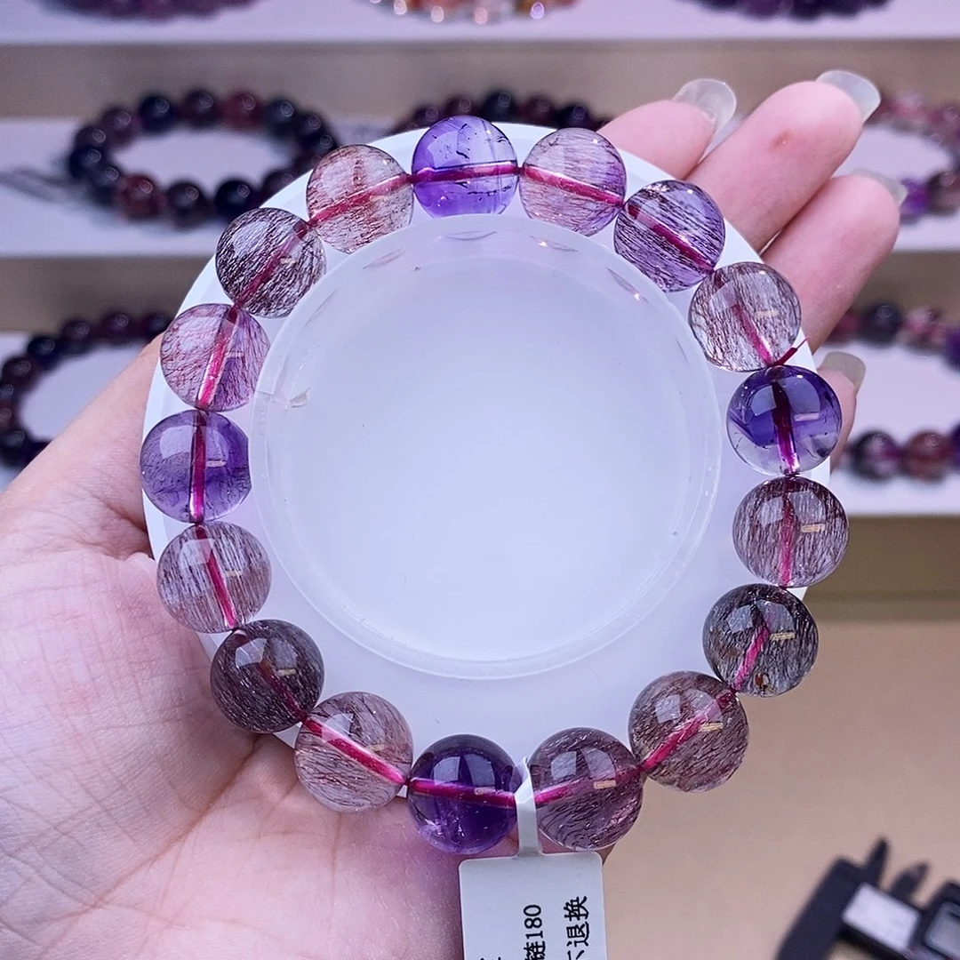 未镶嵌手串水晶黑加仑12+
