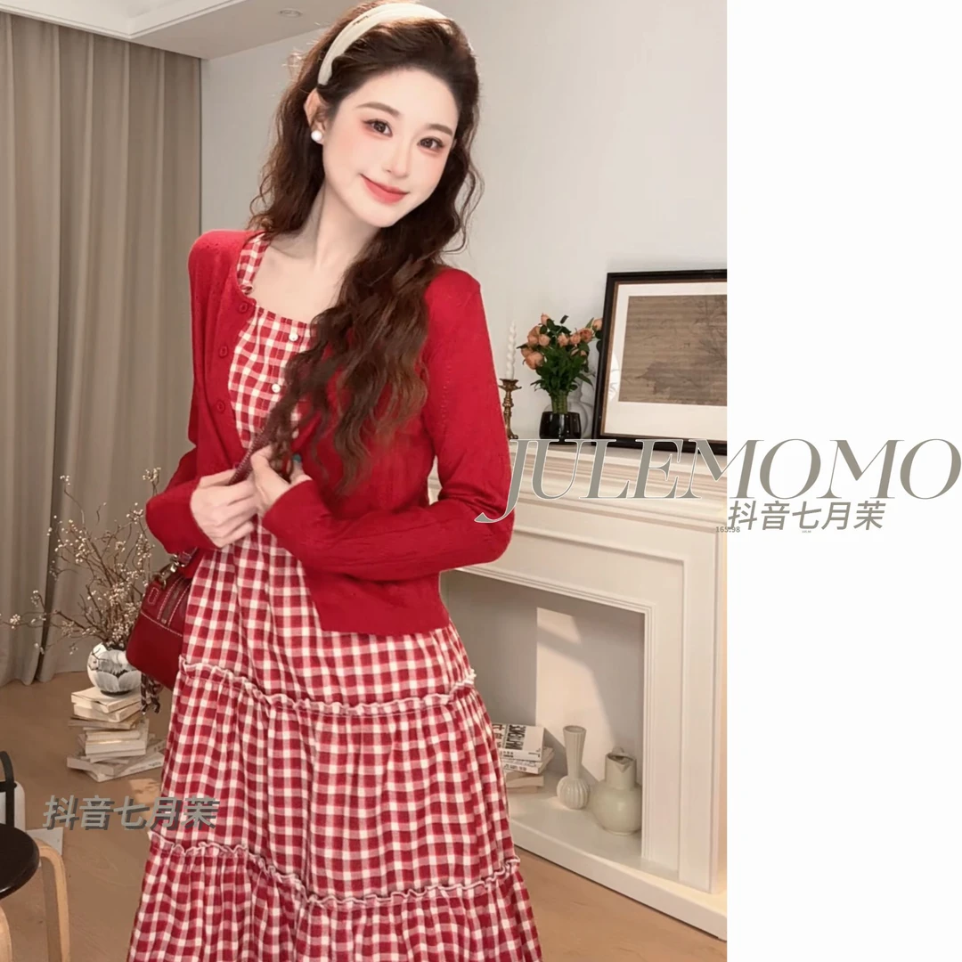 【现货+运补】2025新款法式早秋季度假风穿搭开衫外套0955