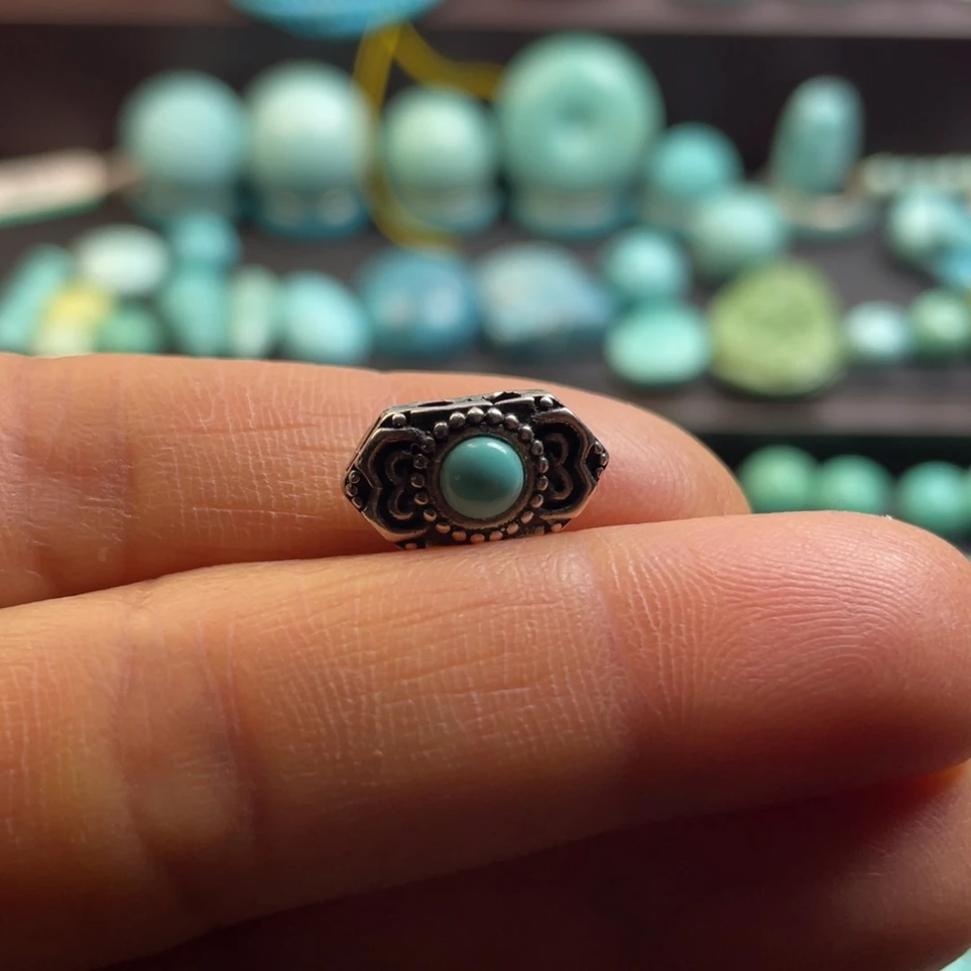 绿松石颈饰银S925镶嵌