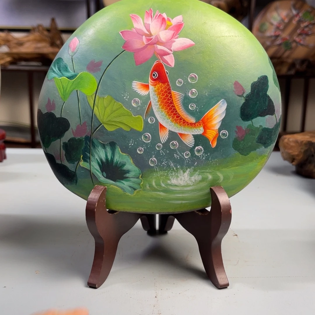 石材荷塘月色纯手绘