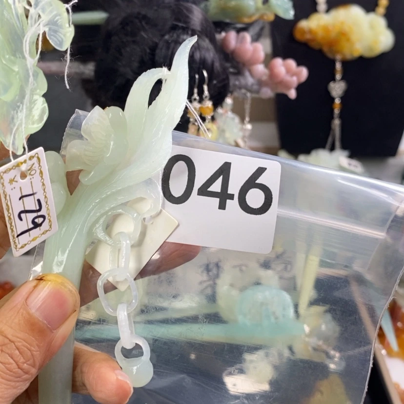 【闪购商品】岫玉发饰未镶嵌用****9