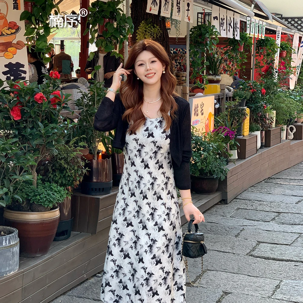 楠序乔乔微胖女装夏日穿搭裙子洋气女连衣裙DD9099
