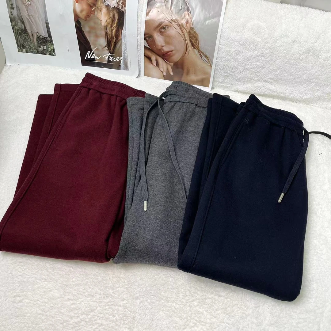 百搭高级感口袋刺绣标抽绳休闲裤 H2070