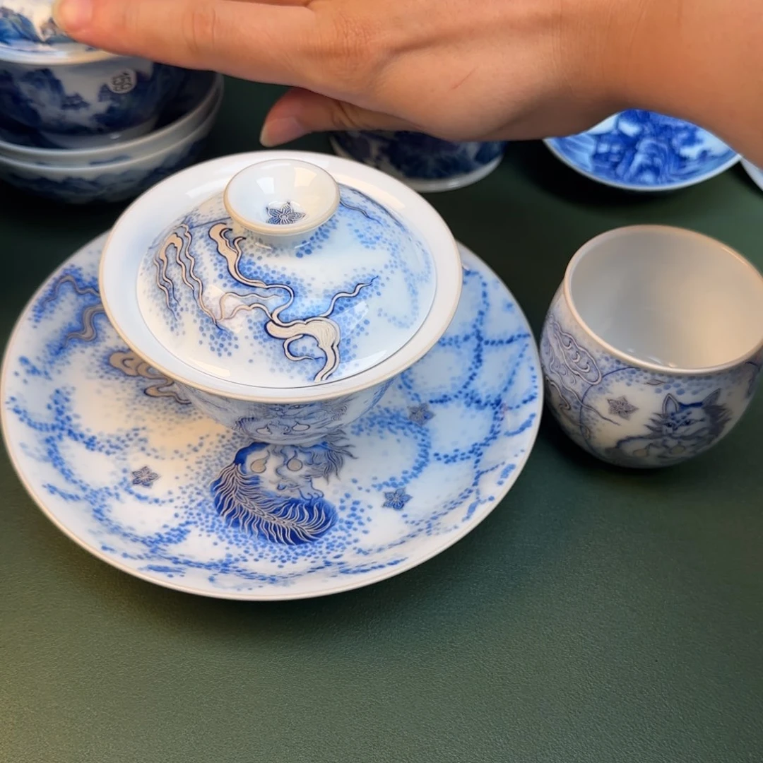 彦祖纯手工手绘茶具