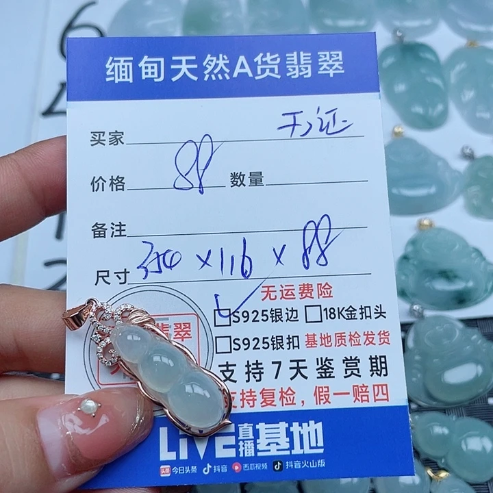 翡翠银S925镶嵌颈饰纯天然缅甸a货翡翠
