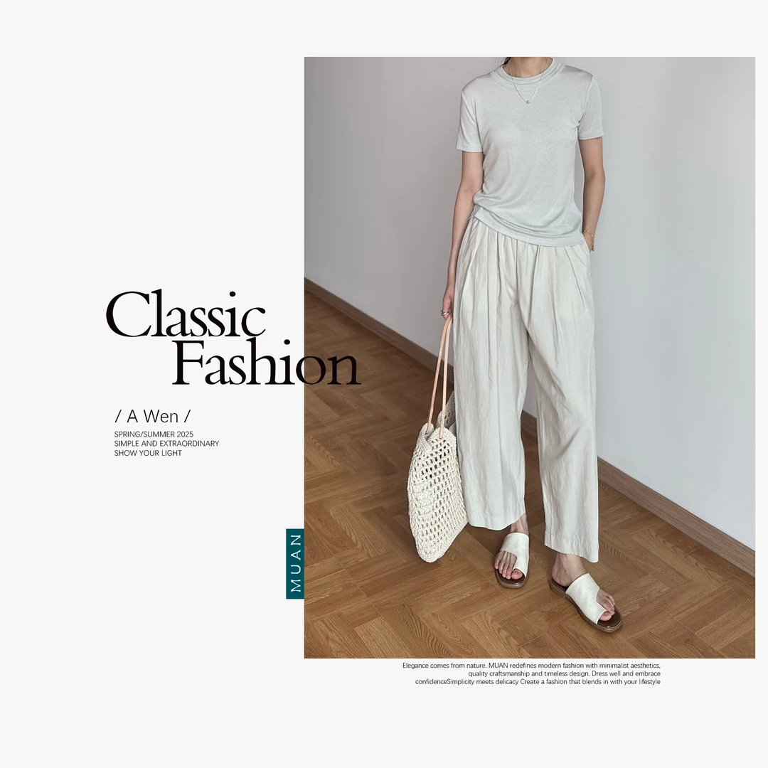 木岸MUAN:《经典奶奶裤》“周末系列”定制亚麻奶奶裤休闲裤女DS-8999