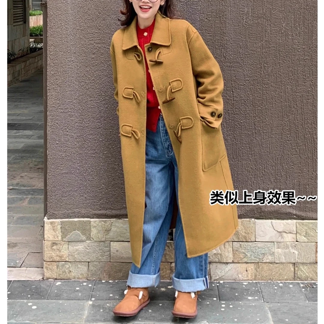 生哥家 反季清！柜1k高货！高克重双面羊毛女士秋冬长款毛呢大衣