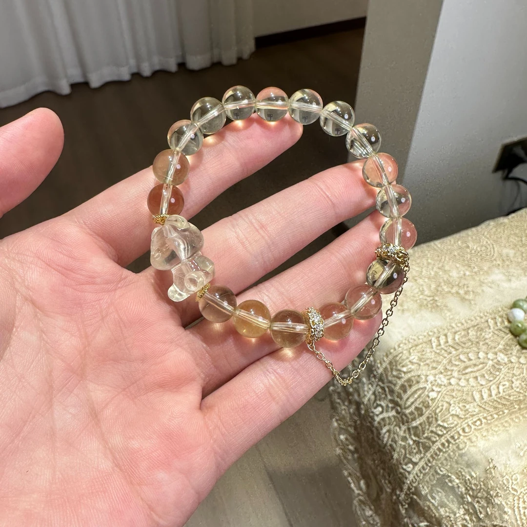 天然黄水晶原创设计手链均微瑕多样性发其一H30