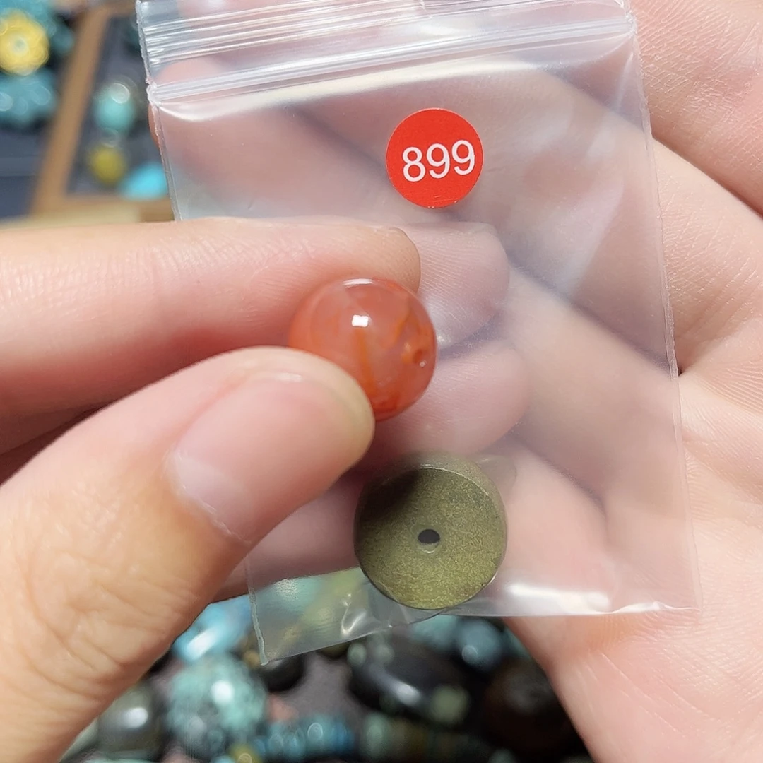 一***批玛瑙/玉髓未镶嵌圆珠桶珠老型手串！！