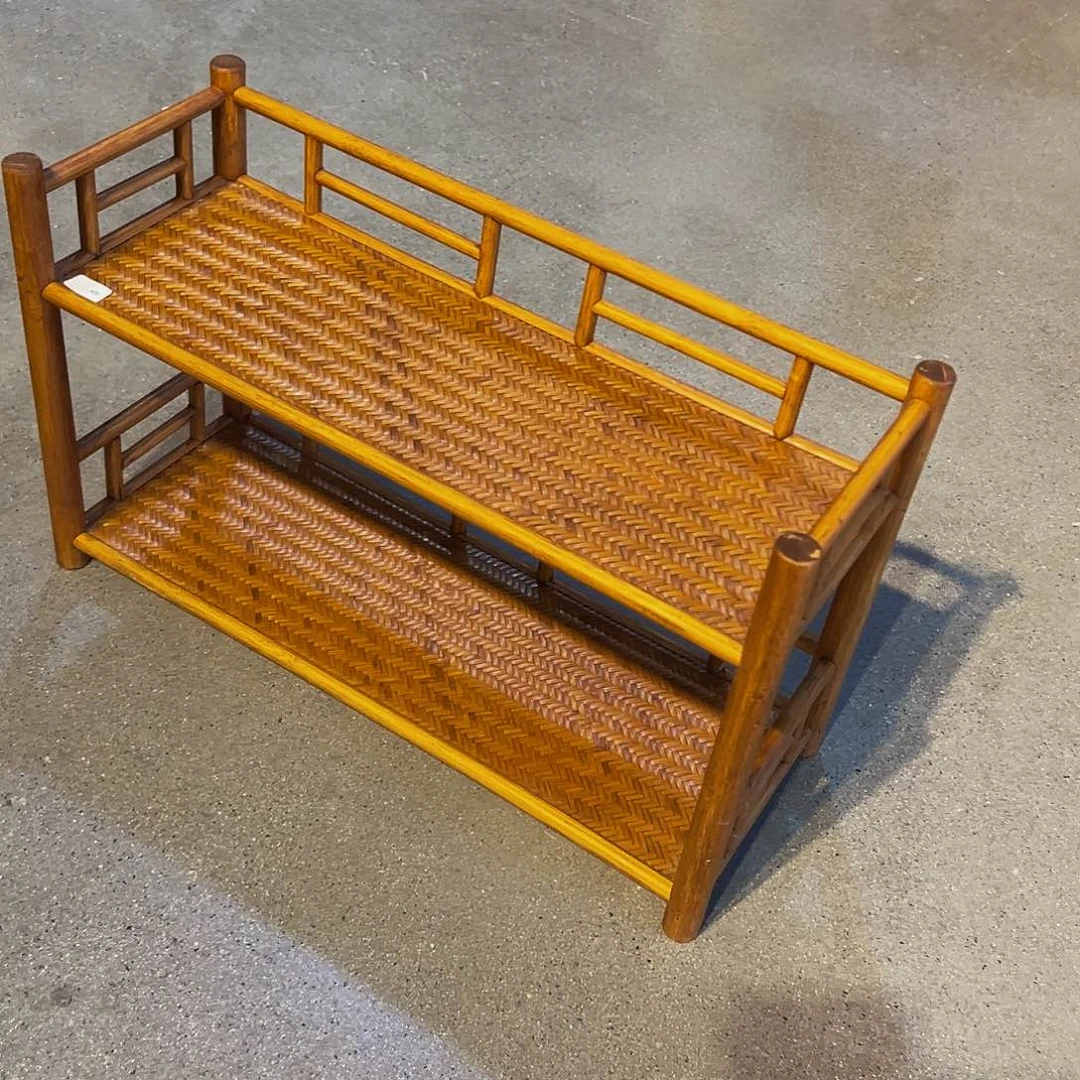 楠竹双层杯架壶架大漆