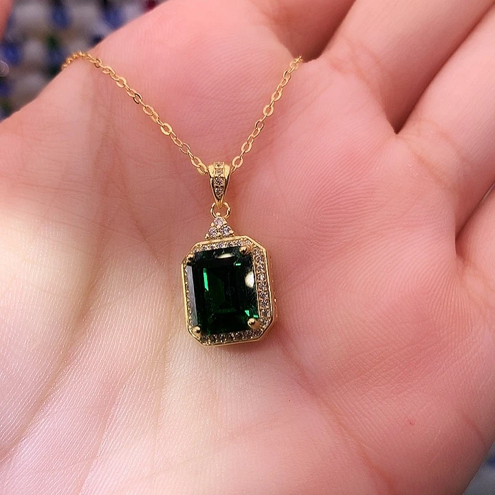 透辉石吊坠银S925镶嵌