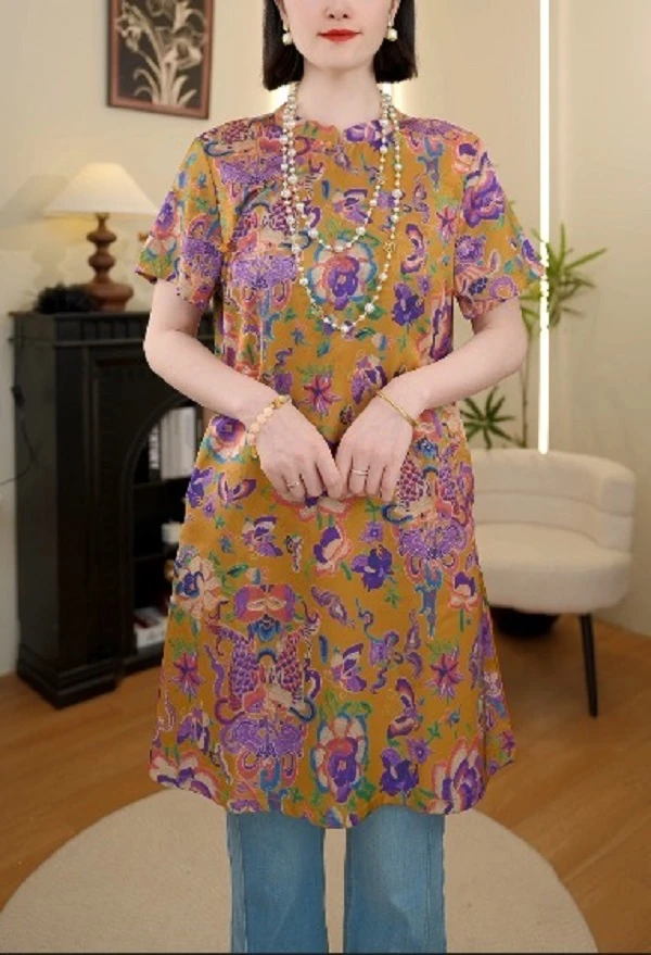 【年年有余】国风新中式旗袍裙复古A字连衣裙11815