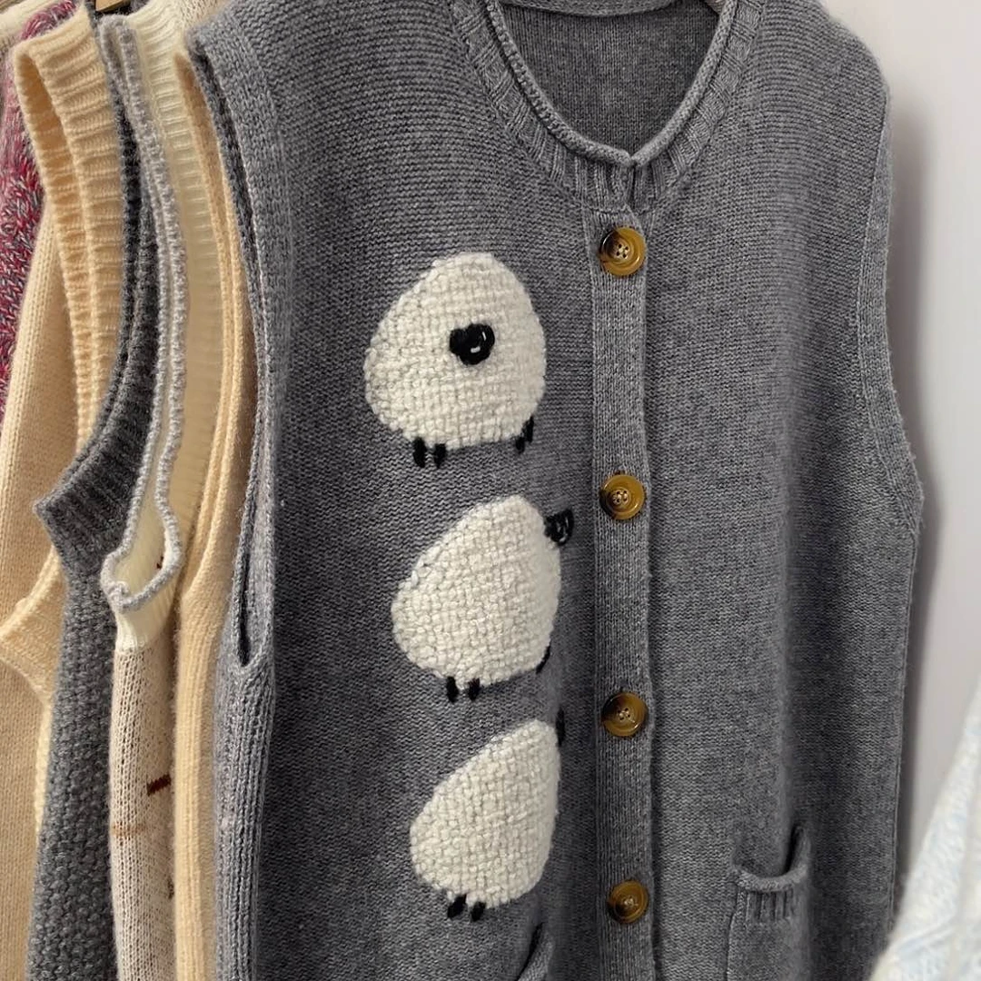 小羊 羊绒 开衫 马甲