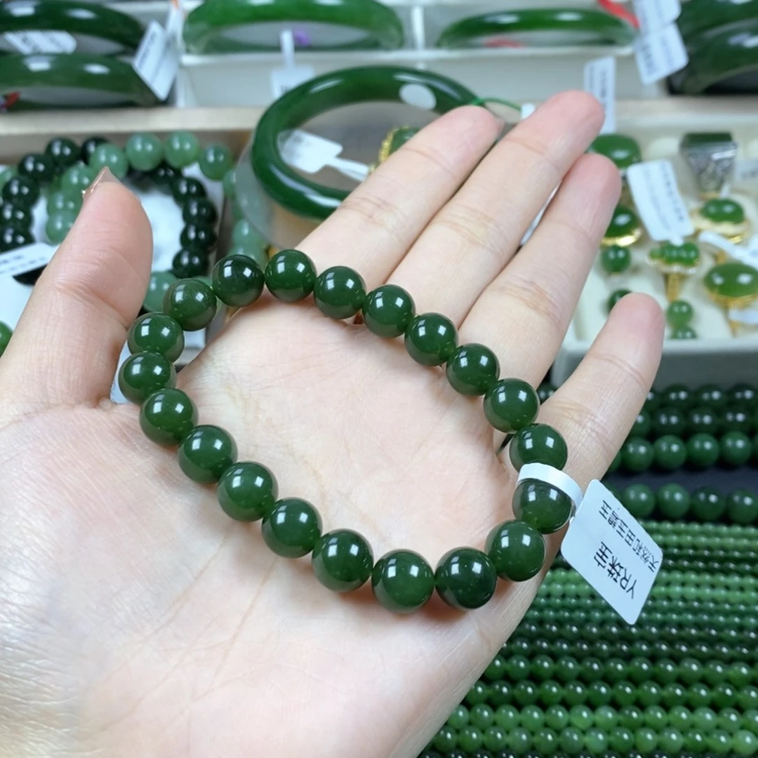和田玉（碧玉）手串未镶嵌敏*10m m