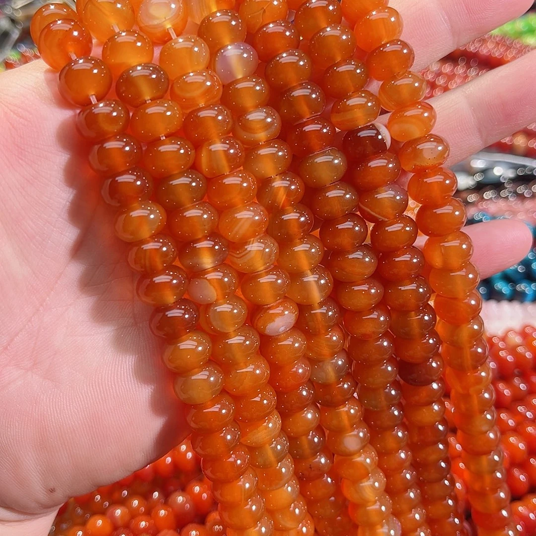 玛瑙/玉髓未镶嵌珠宝半成品荔枝冻玛瑙算盘12mm