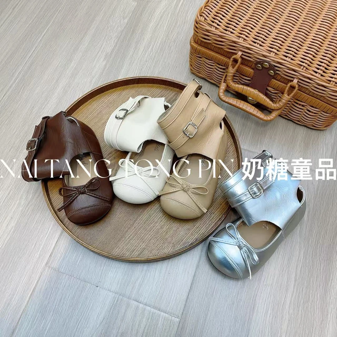【可可咖啡】新款女宝玛丽珍鞋韩版芭蕾风蝴蝶结女童复古时尚堆堆靴
