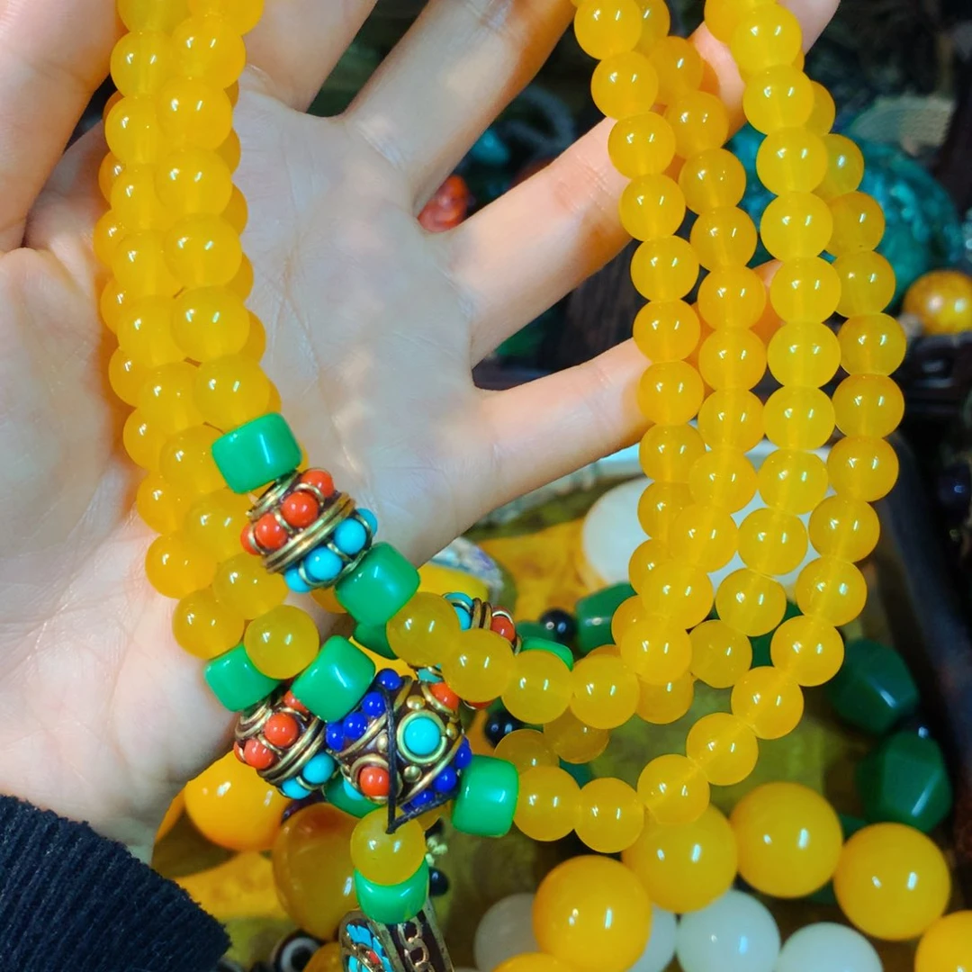 和田玉（黄玉）颈饰未镶嵌噢噢哦噢哦噢哦噢哦喔