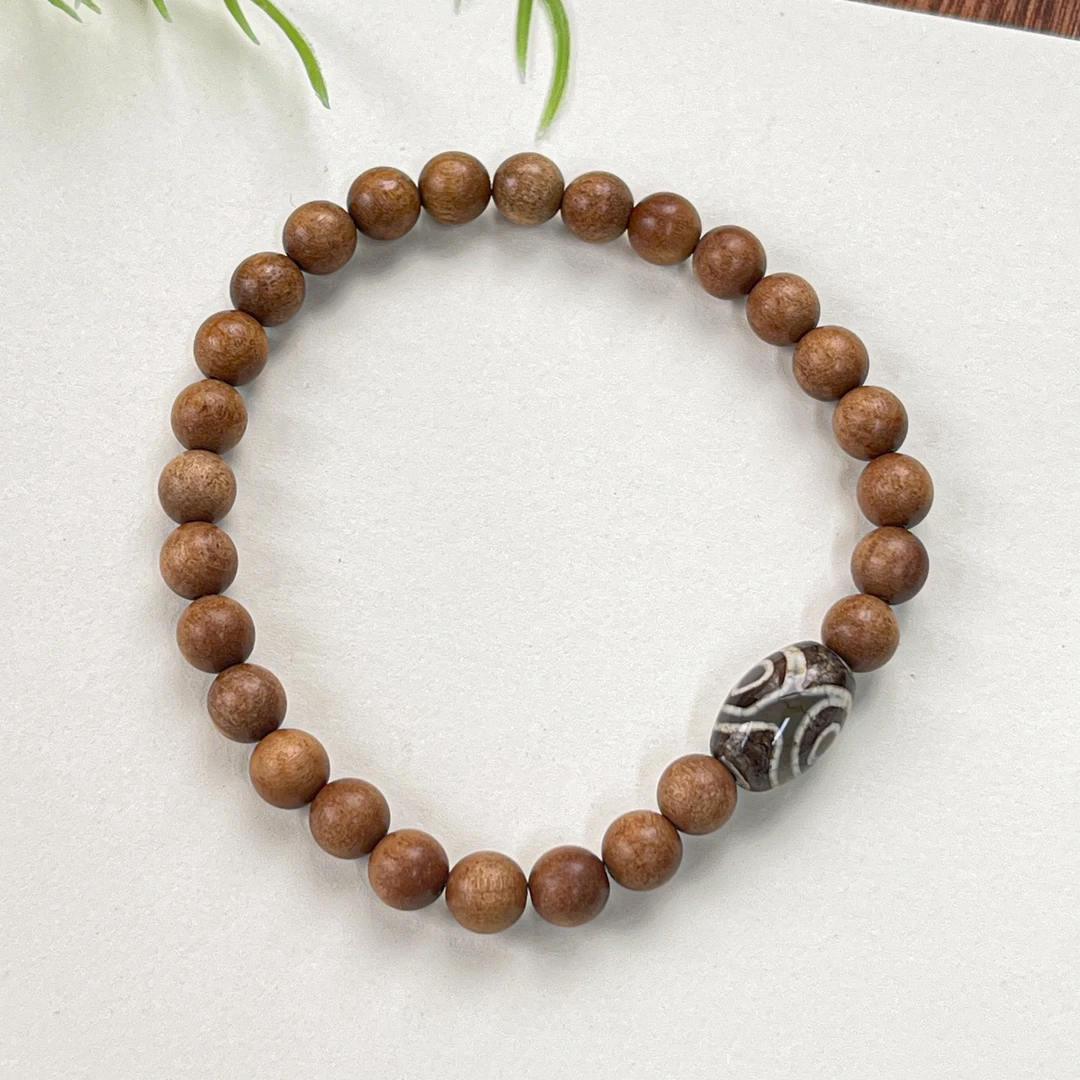 芭比檀木圆珠韵启手串6mm     D-AA26080