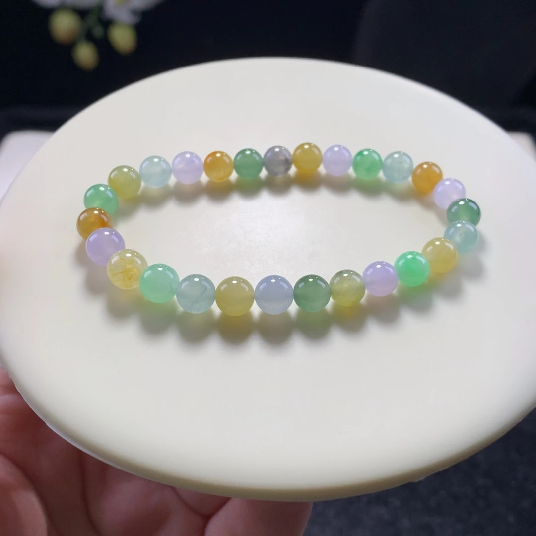 翡翠未镶嵌手串卡6霓虹灯