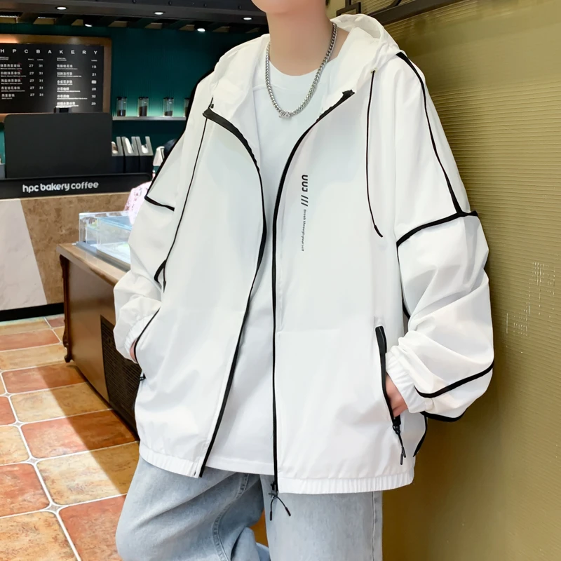 夏季时尚薄款防晒衣男青少年初中高中学生防晒服大童夏天运动外套