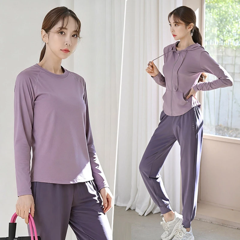 秋季款跑步瑜伽服码胖妹妹宽松显瘦速晨跑健身服