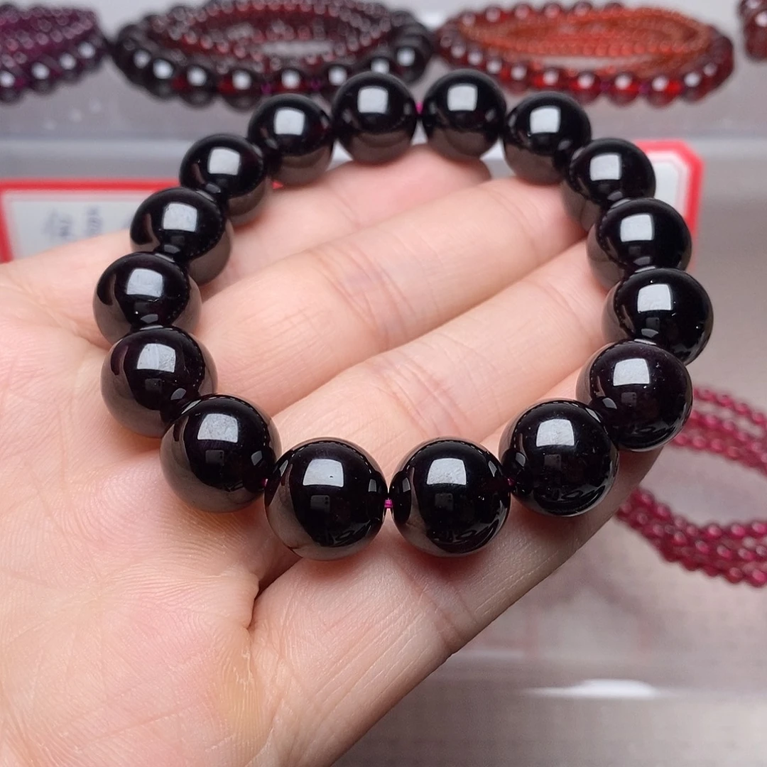 未镶嵌石榴石手链卡12.5➕单圈