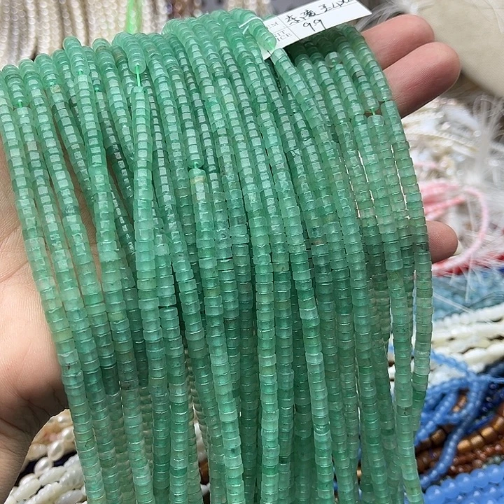 玛瑙/玉髓未镶嵌珠宝半成品一条4/2mm左右东陵玉直切