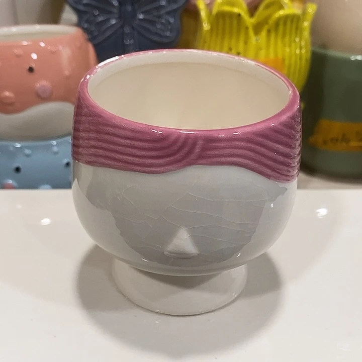 陶盆有孔 瑕疵针孔漏釉介意勿拍 口7.高8