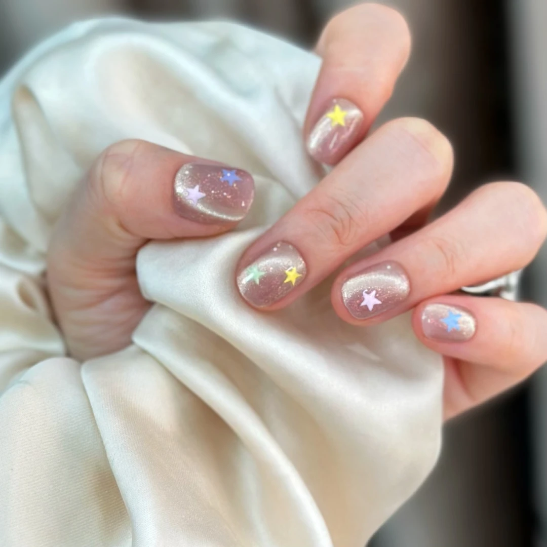 【小星星】纯手工穿戴甲10片夏季穿戴甲轻奢气质美甲贴