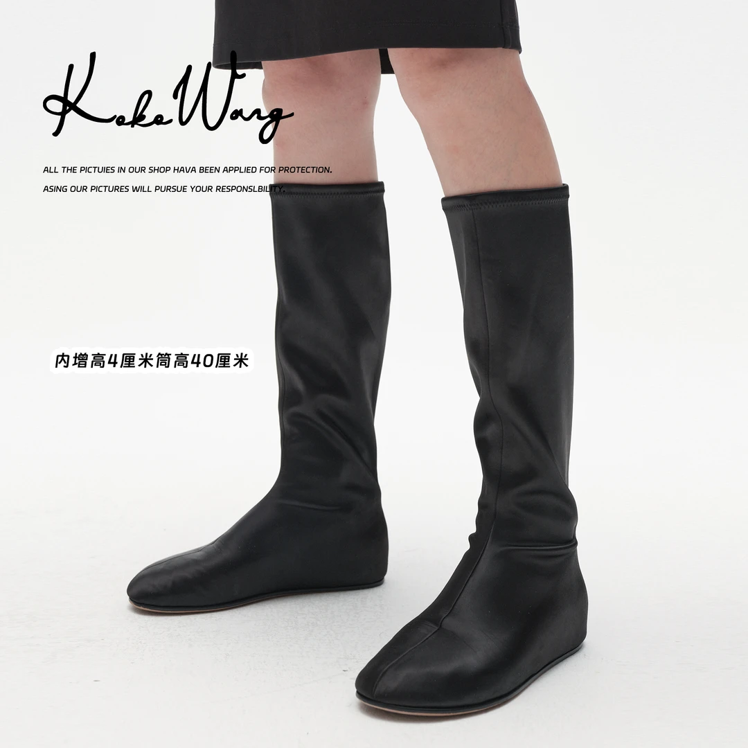 KOKO WANG秋冬新款弹力羊皮显瘦高级舒适百搭长筒靴X0315G23X33