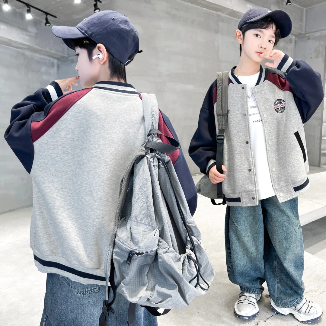 男童秋款棒球服2025新款外套中大儿童学院风潮【滔滔】A5347