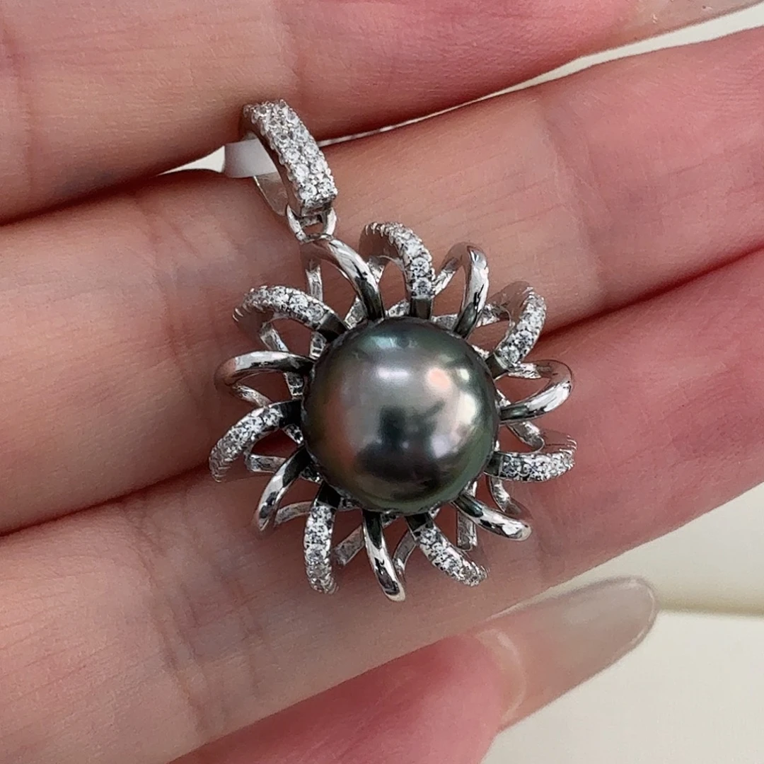 银S925镶嵌海水珍珠颈饰10-11mm