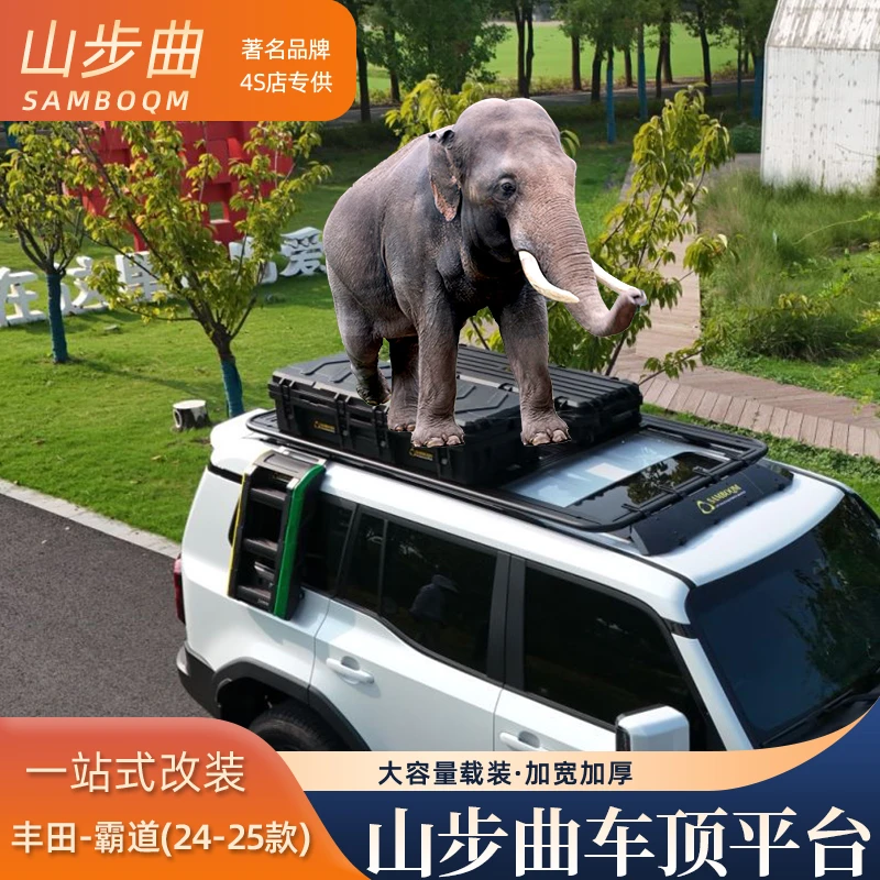 山步曲品牌适用于丰田霸道牧马款专用汽车车顶拓展平台改装爬梯
