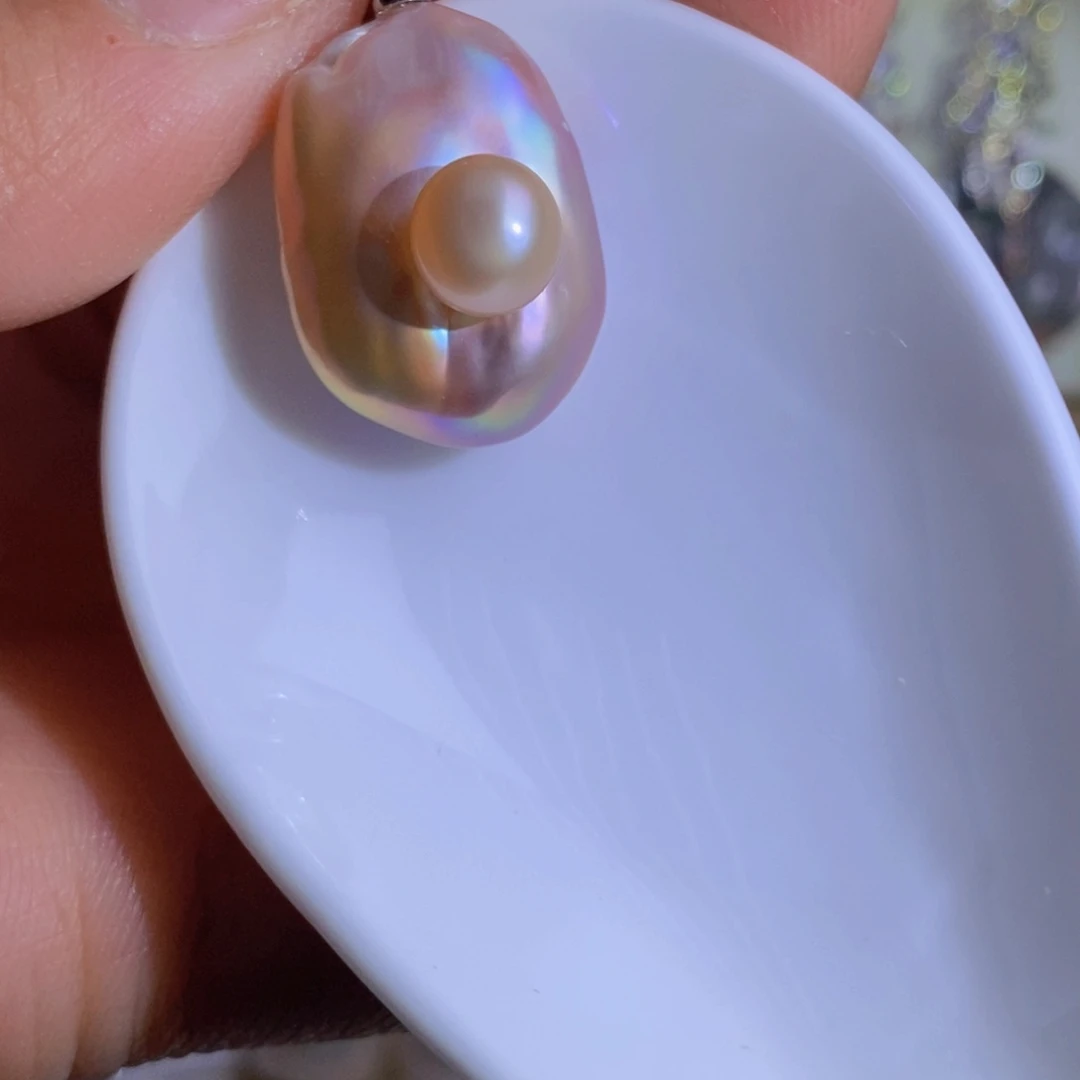 银S925镶嵌天然淡水珍珠淡水珍珠