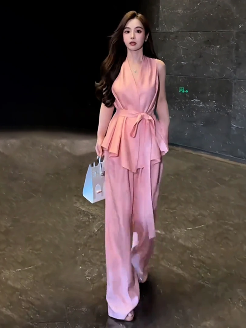 多巴胺穿搭干练气质轻奢高级感女人味减龄超火粉色时尚百搭套装夏