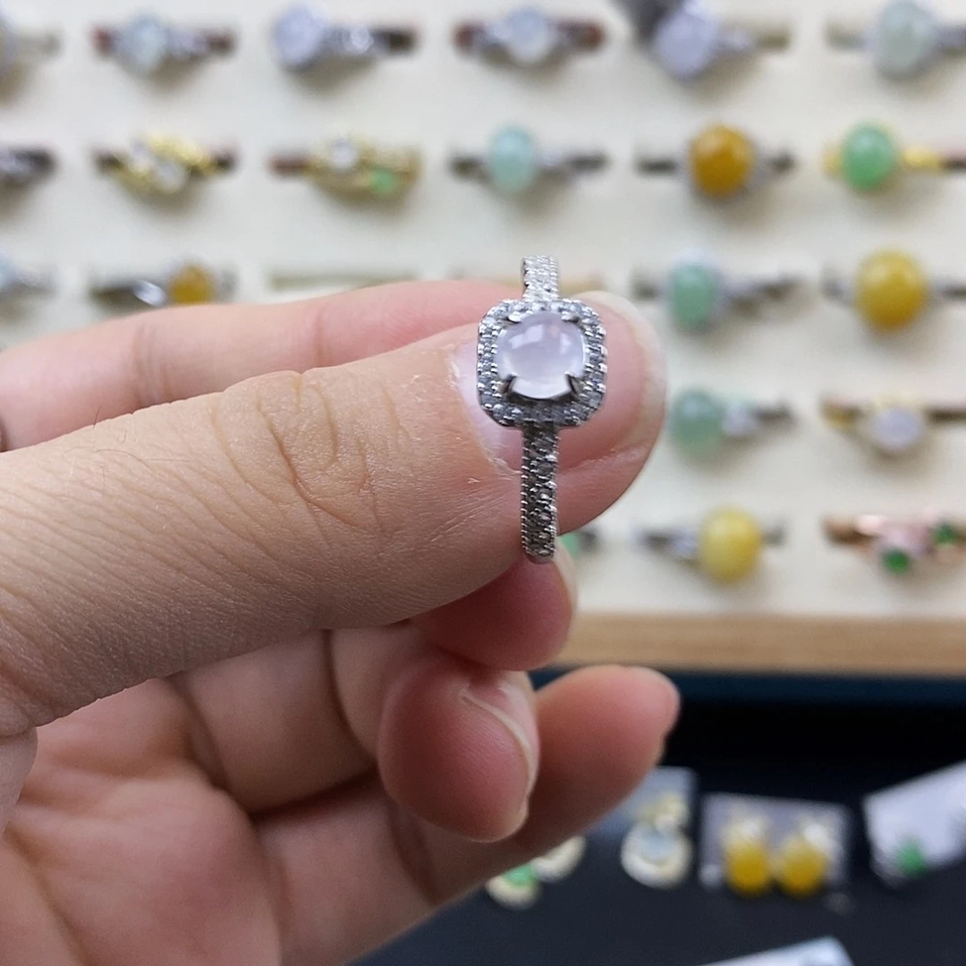 翡翠银S925镶嵌戒指