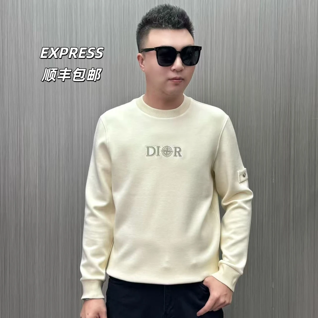 【68048】秋冬新款圆领 宽松提花简约 男士休闲卫衣打底衫 潮流上衣