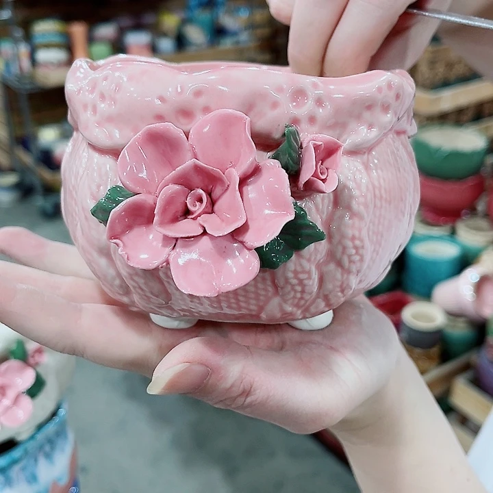 有孔，凑10元包邮陶瓷花盆发货！