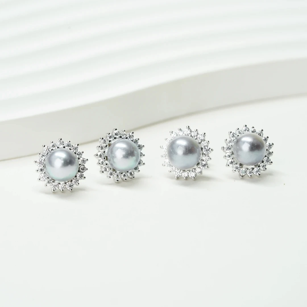 【小北好物】S925银海水珍珠耳钉约6mm+【多样性发一件】QJ14X19