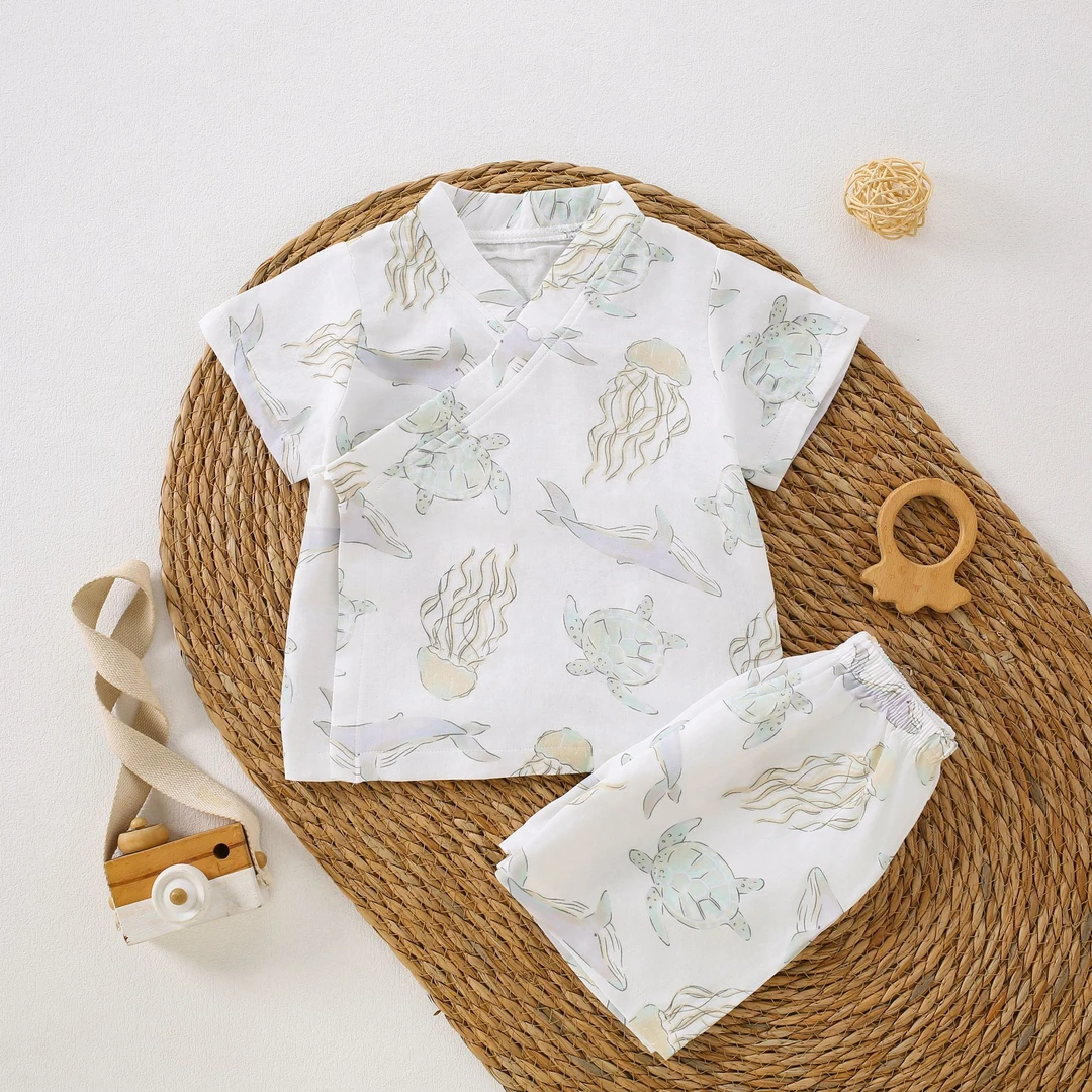 934-【纱布-水母-和尚服-套装】-直播间宝宝秋衣连体链接专属
